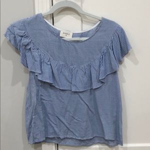 Blue and white striped Everly blouse